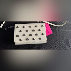 Cream Betsy Johnson Skull Crossbody